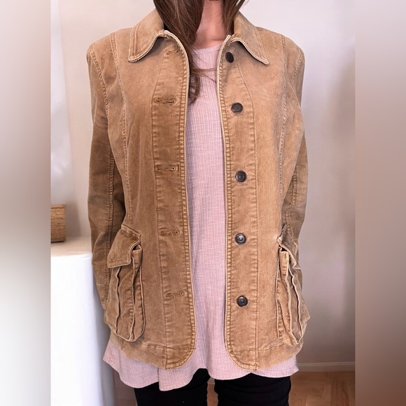 Eddie Bauer Corduroy Jacket. Beige. Light Brown. Tan - Picture 6 of 7